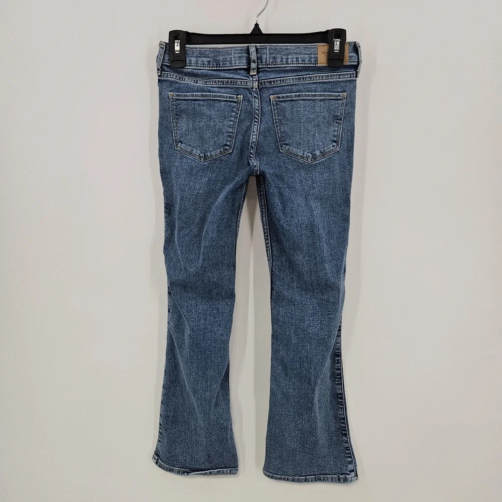 Abercrombie Kids Jeans Tween Girls 13/14 Short Blue Low‎ Rise Bootcut Studded